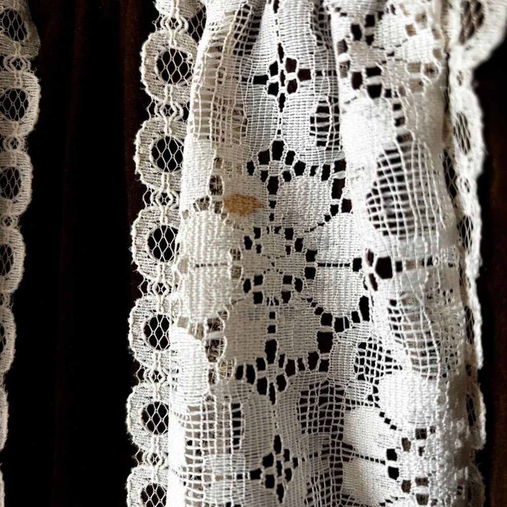 Vintage Brown and White Lace Prairie Gunne Sax Vibe Midi Skirt - Picture 3 of 5